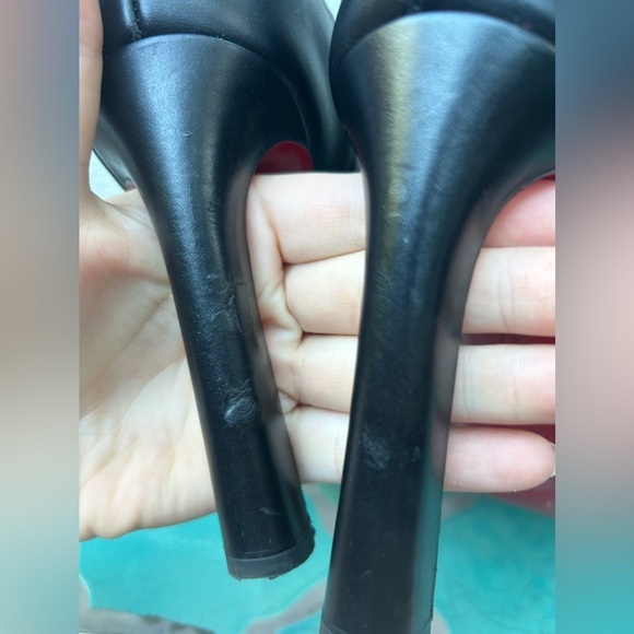 Christian Louboutin Me in the 90's 100 Black Leather Calf High Heels Boots - Picture 14 of 16